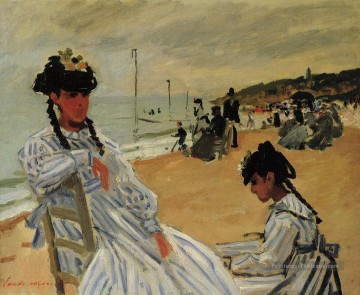 Sur la plage de Trouville Claude Monet Peinture à l'huile